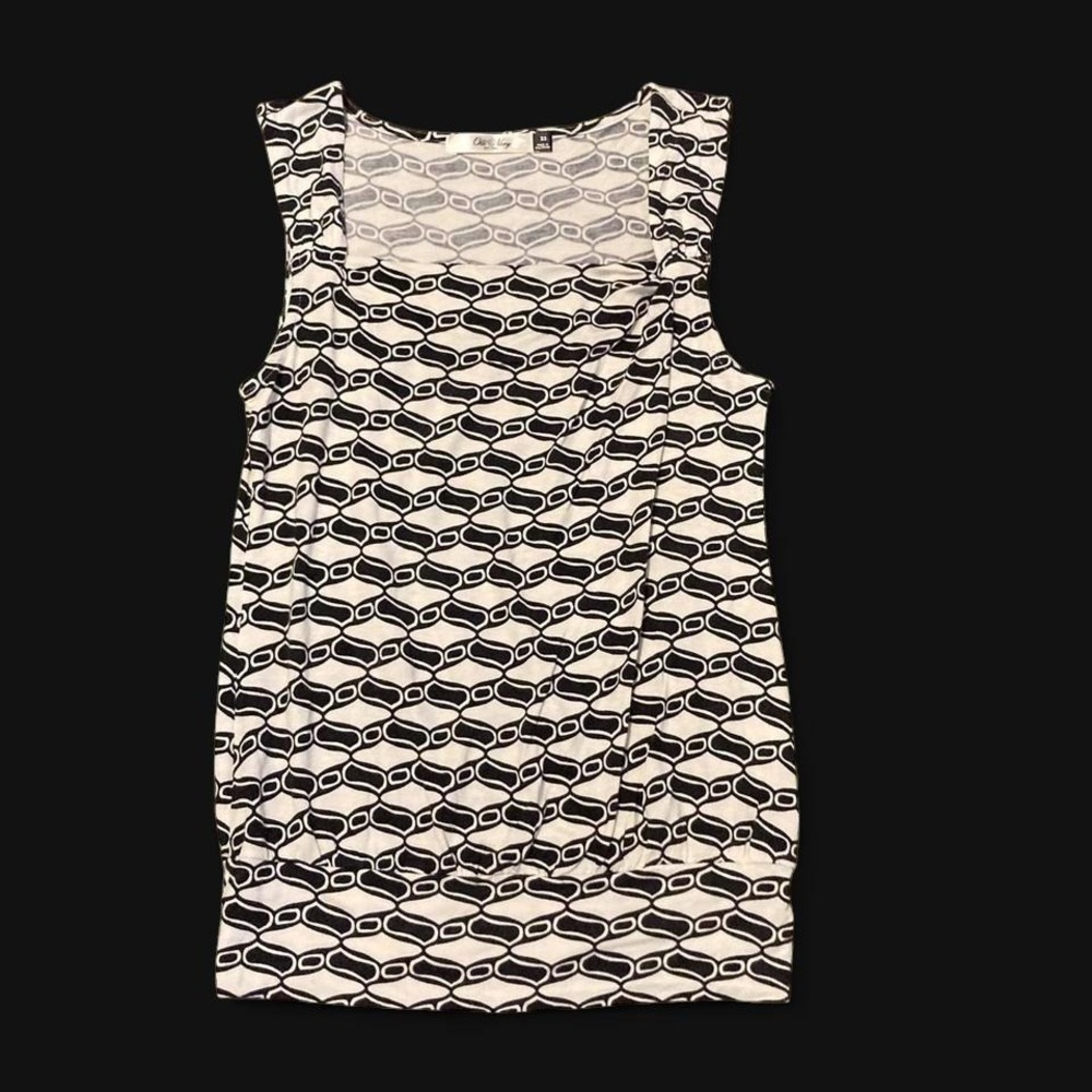 Old navy geometric all over modal stretch square neck top vtg y2k Xs/14.75